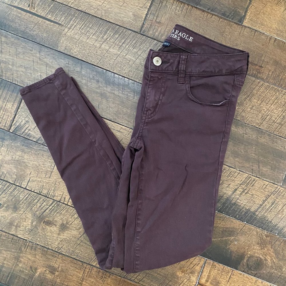 American Eagle Burgundy Jeggings